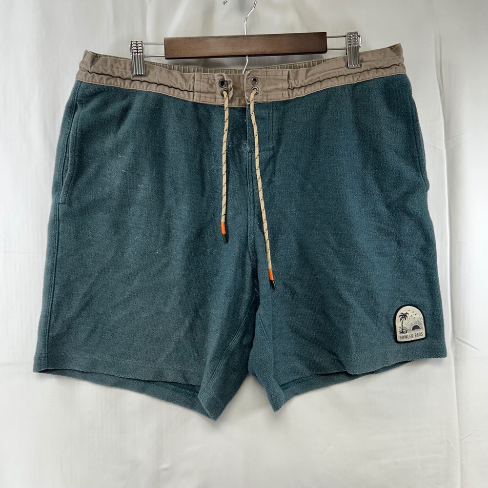 Howler Bros Horizon Hybrid Shorts Mens 38 Teal‎ Terry Cloth Boardshorts